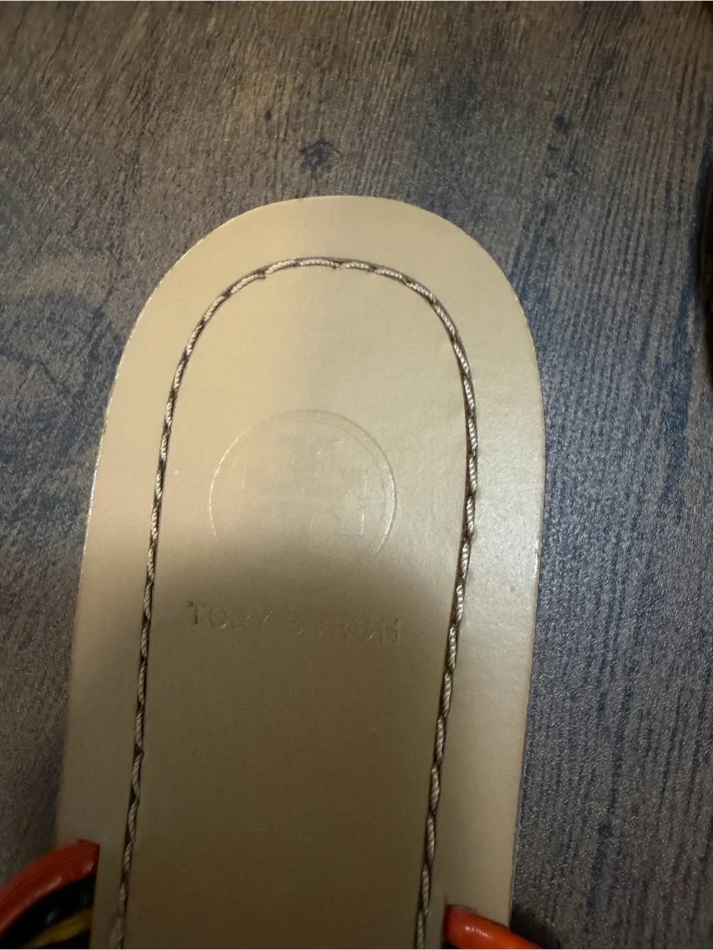Tory Burch Tan Leather Sandals with Multicolor Braided Straps